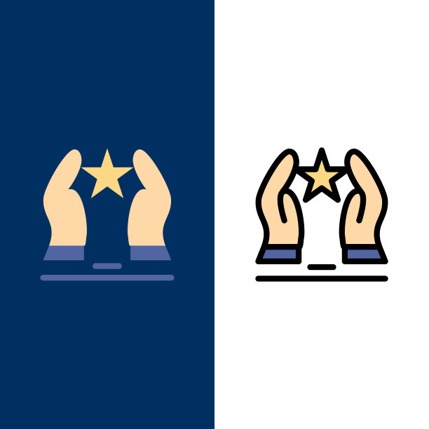 建立关怀激励激励明星图标平坦图片下载