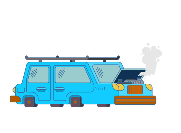 汽车坏了，打开发动机罩开始沸腾图片下载