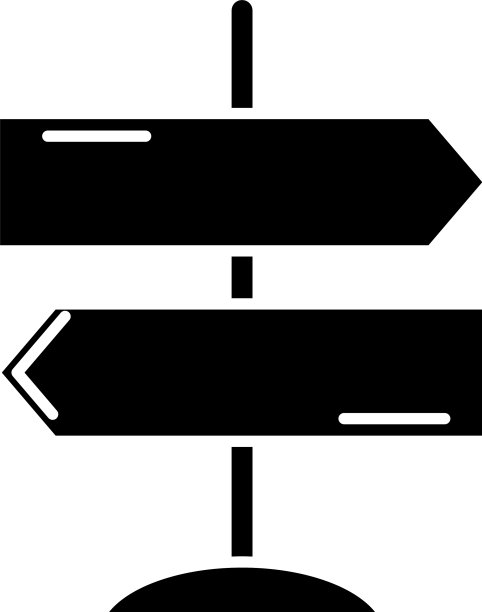 旅行方向黑色图标上签字图片下载