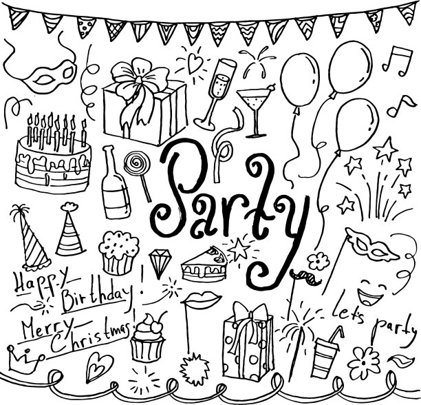 一套手绘涂鸦党图标图片下载