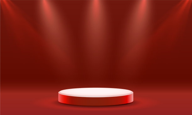 舞台领奖台配舞台灯光领奖台场景图片下载
