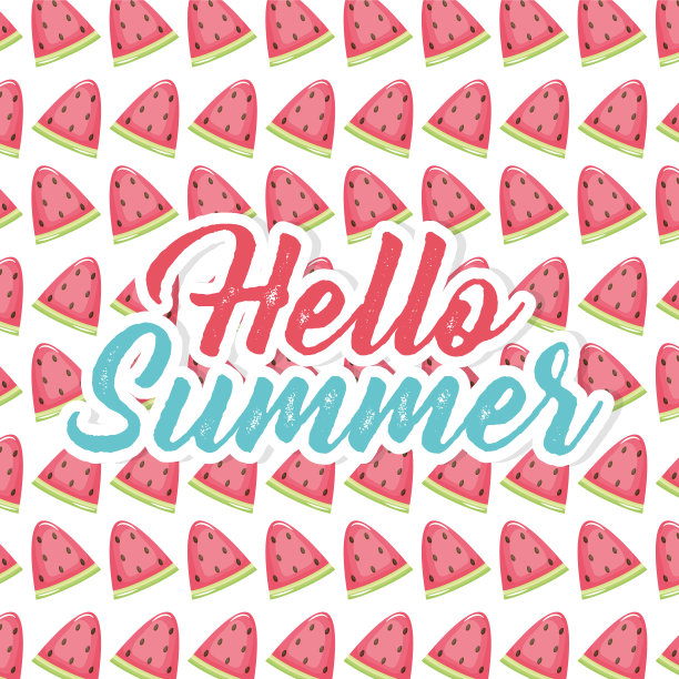 新鲜西瓜水果图案背景图片下载