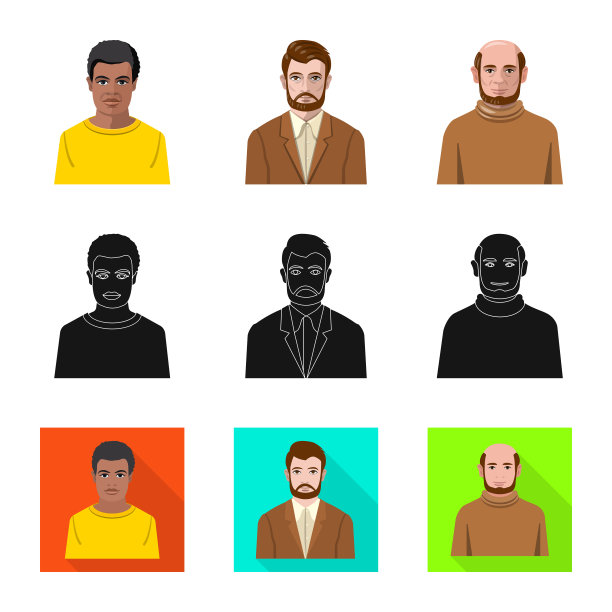 设计发型和职业标志图片下载