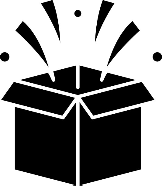 盒子里的惊喜（黑色图标）图片下载