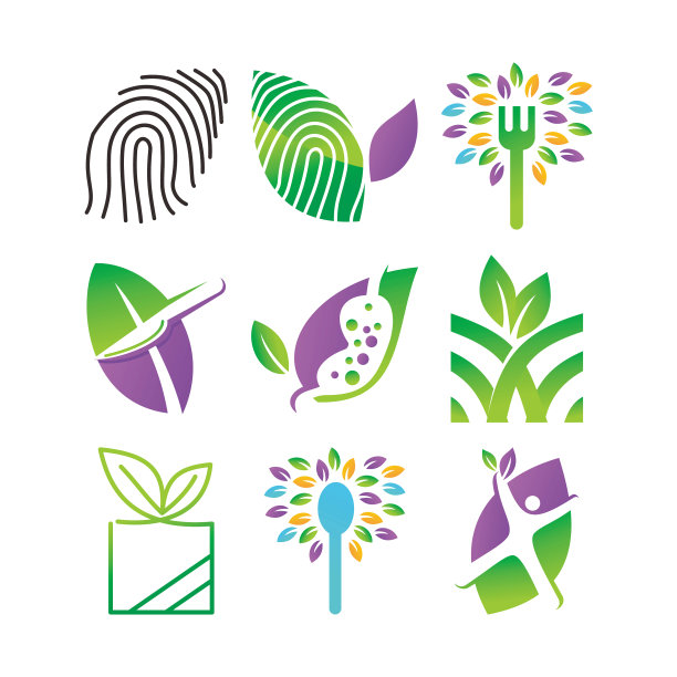 叶子标志设计模板集图片下载