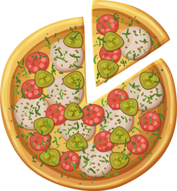 披萨俯视图腊肠香肠腌黄瓜图片下载