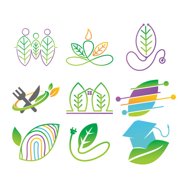 叶子标志设计模板集图片下载