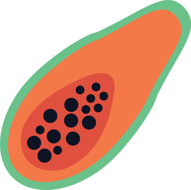 木瓜果健康食品隔离平图片下载