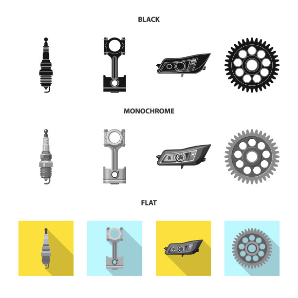 设计汽车和零件的符号集合图片下载
