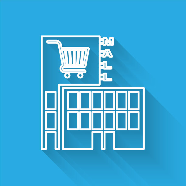 白线商场或超市大厦配图片下载