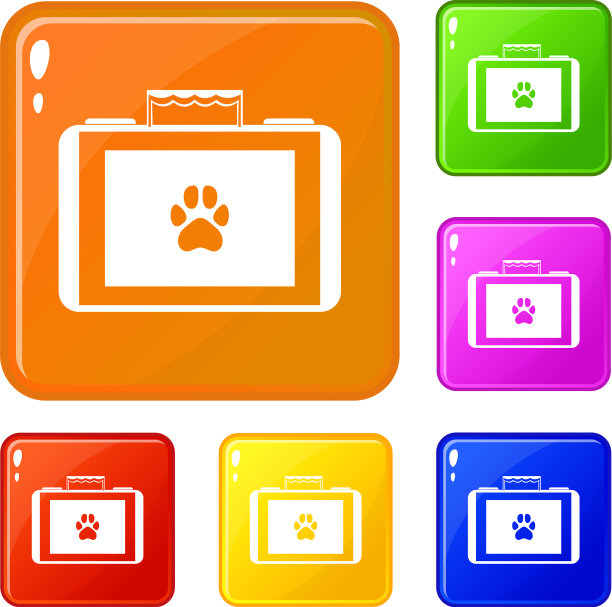 动物手提箱图标设置颜色图片下载