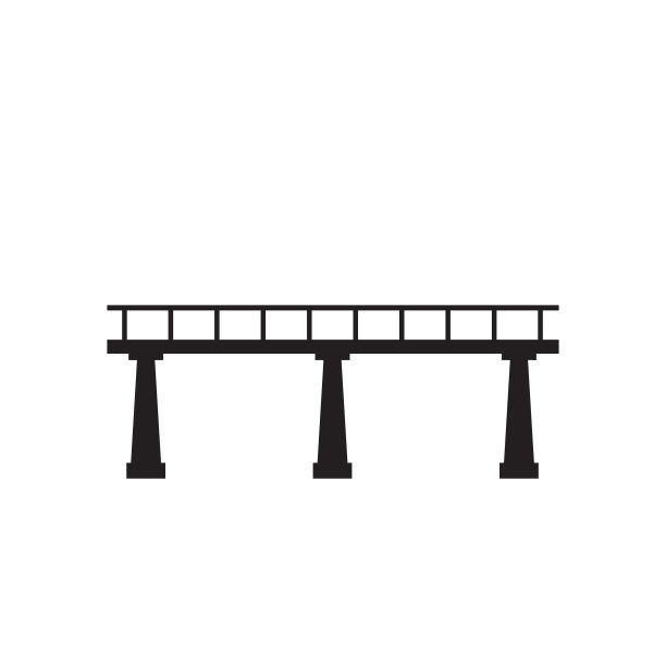 桥图标黑色的白色背景图片下载
