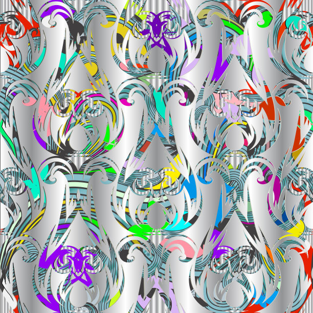 花型华丽多彩，图案古色古香图片下载