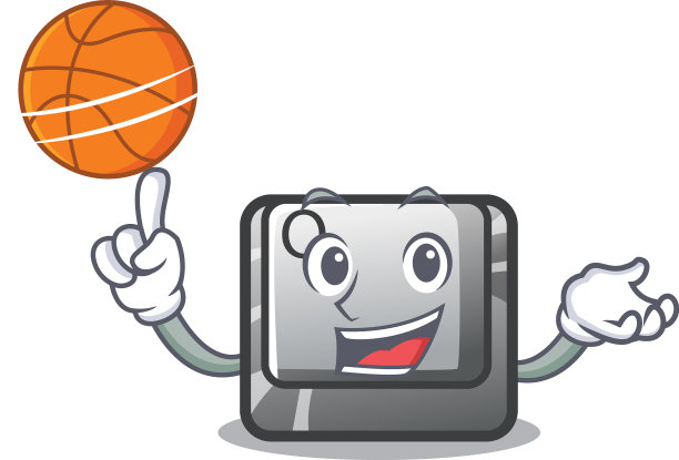 与篮球按钮q隔离在吉祥物图片下载