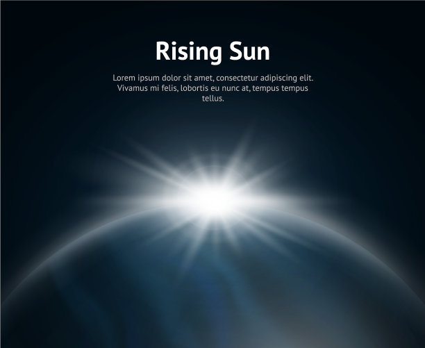 升起的太阳在地球的背景卡上图片下载