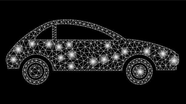 明亮的网状车身轿车与闪光斑点图片下载