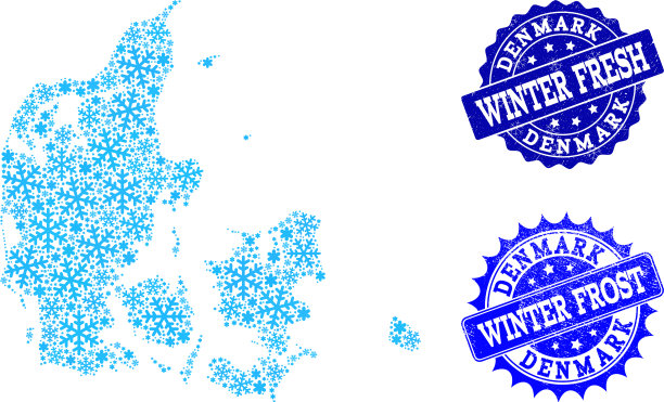 丹麦霜冻地图，冬季鲜霜和霜冻图片下载
