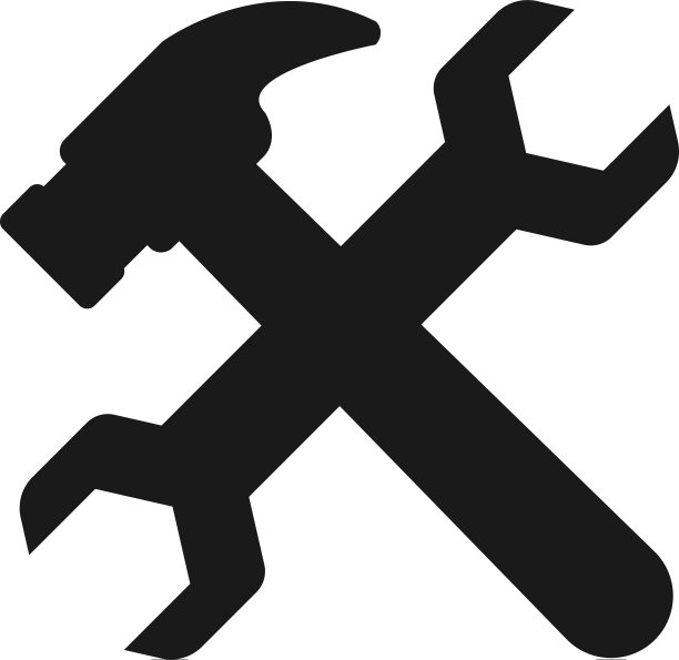 扳手和锤子工具平面设计模板图片下载