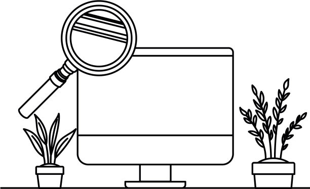 电脑屏幕上有白色的室内植物图片下载