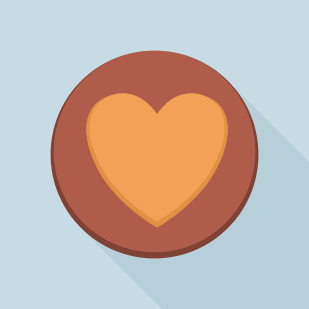 心形饼干图标扁平化风格图片下载