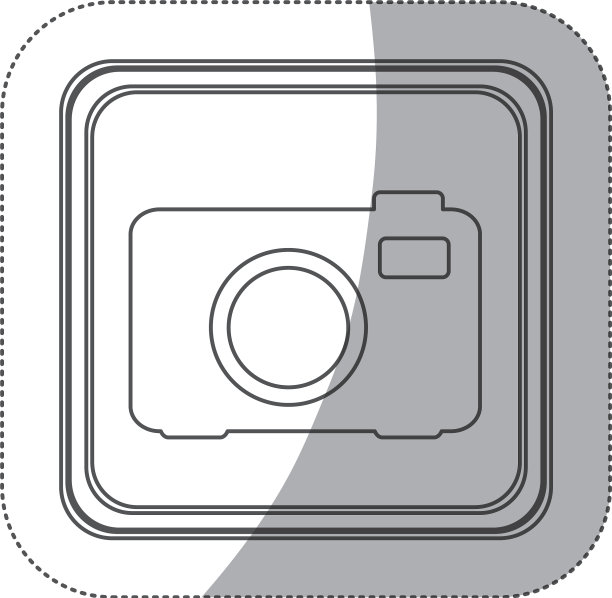 贴纸用单色剪影方形按钮图片下载