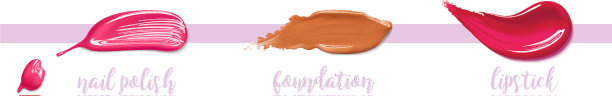 指甲油、粉底、口红涂抹图片下载