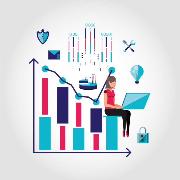 女性工作和设置图标业务图片下载