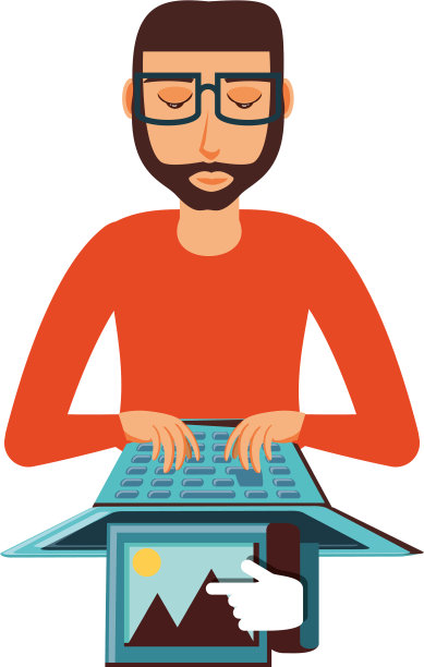 男子用笔记本电脑发送图片图片下载