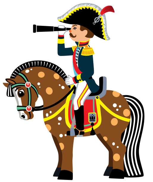 带双筒望远镜的卡通士兵图片下载