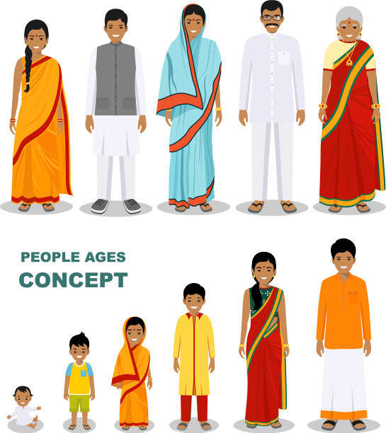 东方人几代人在不同的年龄隔离图片下载