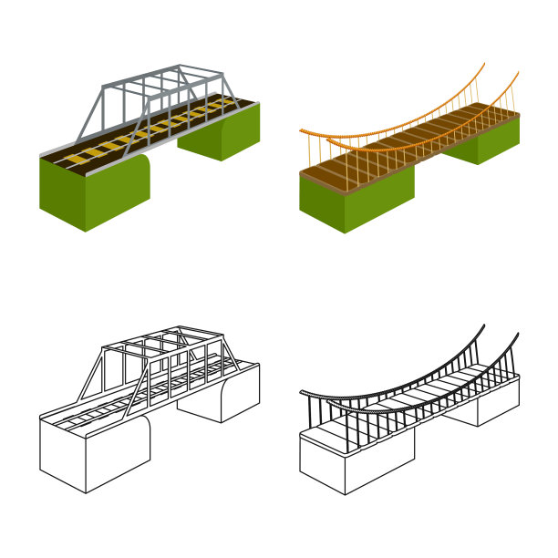 孤立的对象连接和设计标志集图片下载