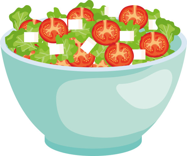 陶瓷碗配蔬菜沙拉图片下载