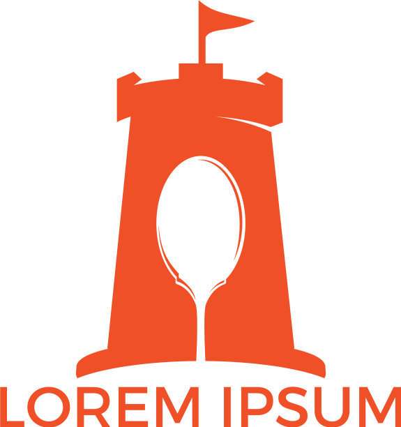 堡与食品标志相结合的标志概念图片下载