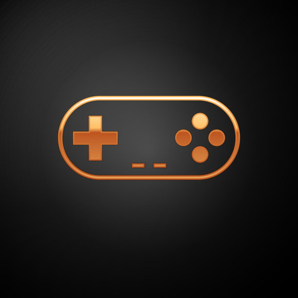 金色手柄图标孤立在黑色背景图片下载