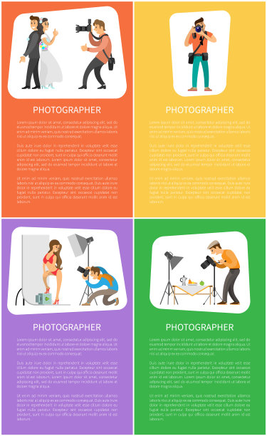 摄影师服务宣传垂直横幅设置图片下载
