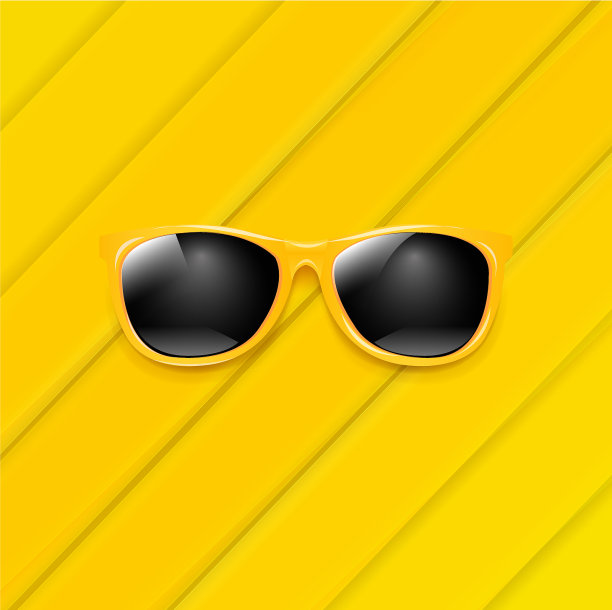 橙色和黄色背景的太阳镜图片下载