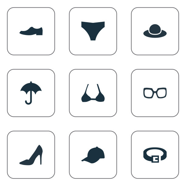 一套简单的衣柜图标图片下载