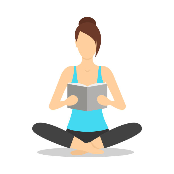 卡通人物女性读书教育图片下载