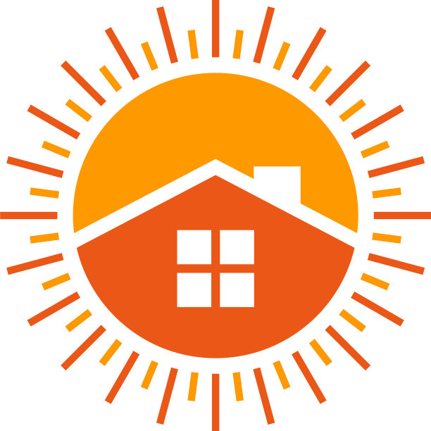 家太阳标志图标设计图片下载