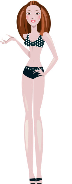 美丽和性感的年轻女子在比基尼孤立图片下载