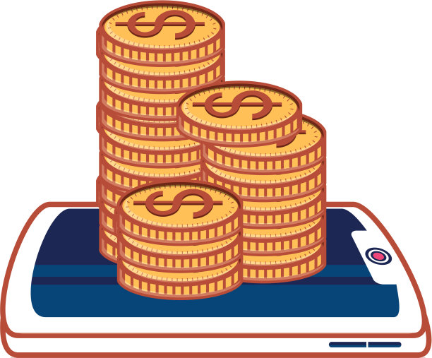 智能手机充值硬币图片下载