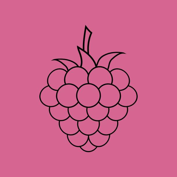 树莓平粉背景标志设计图片下载