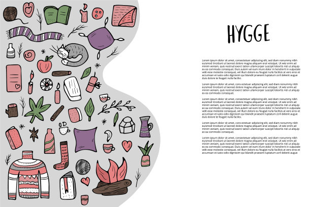 Hygge概念孤立符号图片下载