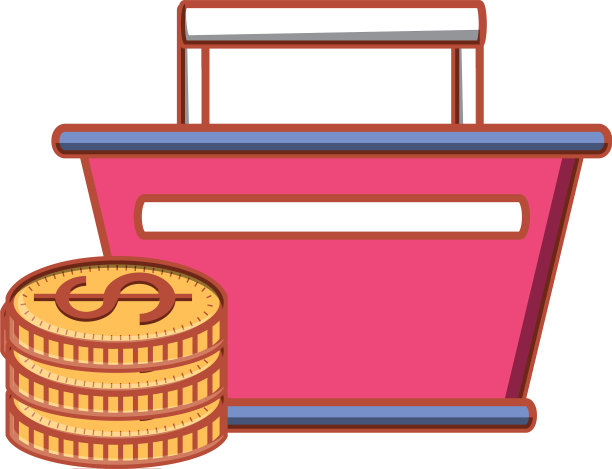 购物篮里装满了硬币和美元图片下载