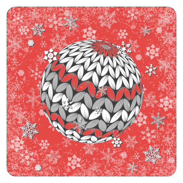 老式卡片编织球背景雪花图片下载