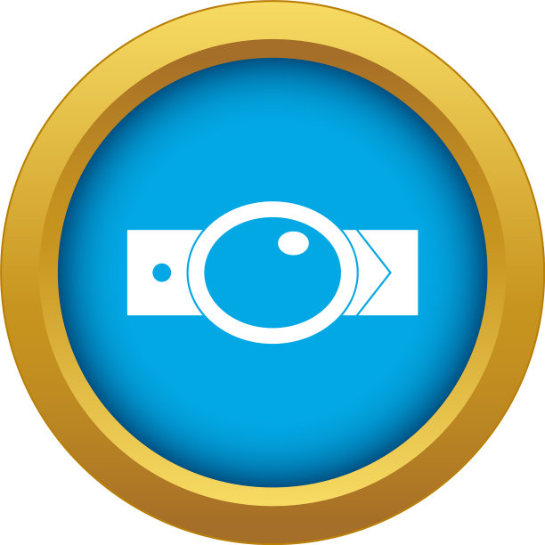 带椭圆形带扣图标蓝色图片下载