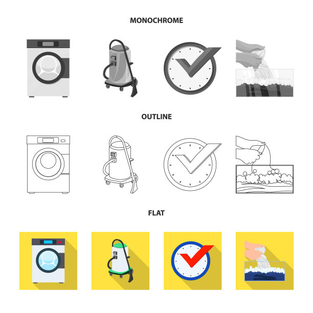 隔离对象洗衣和清洁标志集图片下载