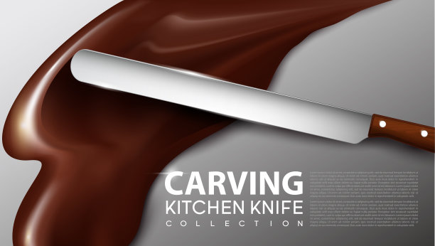 写实的厨刀雕刻概念图片下载