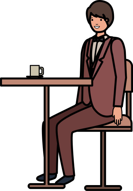 在餐厅喝咖啡的男人图片下载