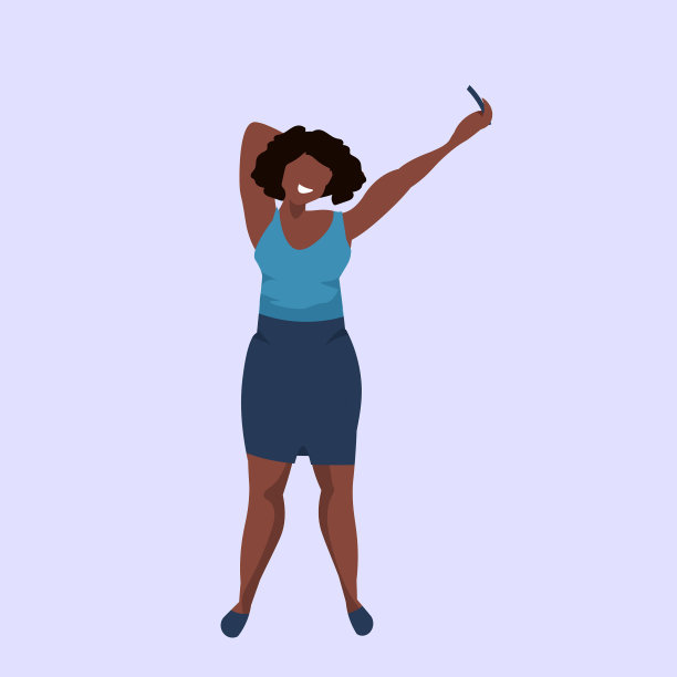 胖女人用智能手机自拍图片下载